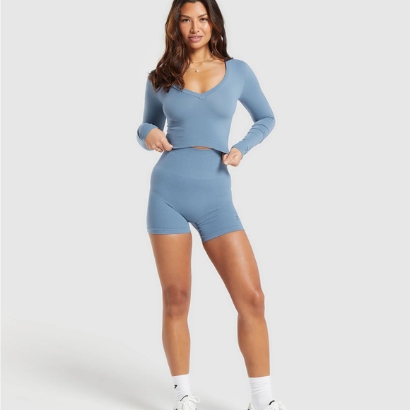 Gymshark Cotton Seamless Long Sleeve Midi Top - Picture 3 of 7